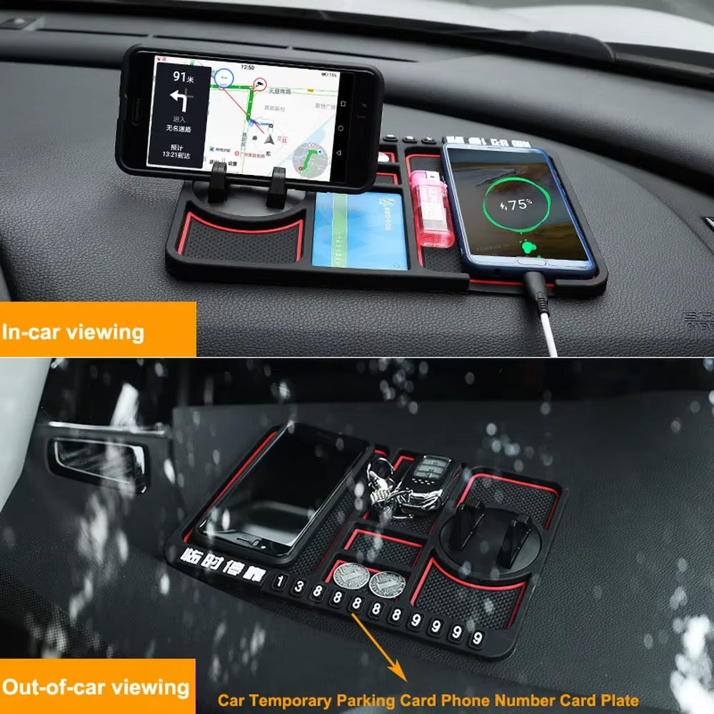 Silicone Car Anti-Slip Mat Auto Phone Holder Non Slip Sticky anti Slide Dash Phone Mount Parking Number Card Car Pad Mat Gadget