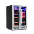 Newair® 24” Stainless Steel Dual-Zone Wine & Beverage Cooler, Built-In or Freestanding
