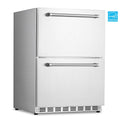 Newair® 24" 4.0 Cu. Ft. Commercial Built-In Stainless Steel Dual Drawer Beverage Fridge 23.6"