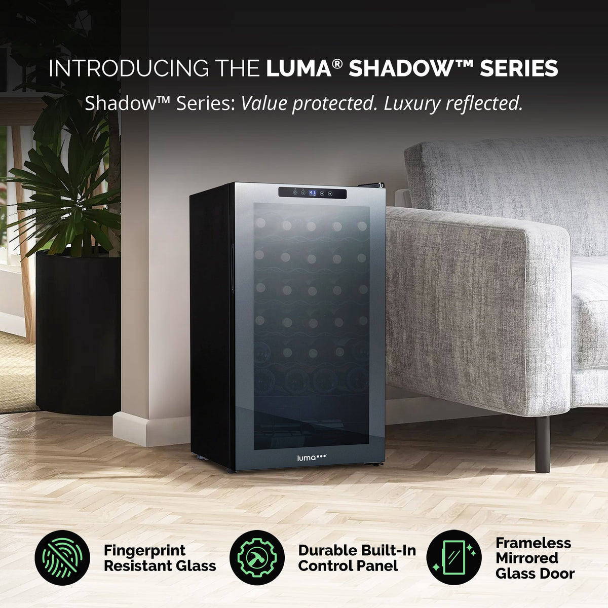 Luma® 34-Bottle 18.7" Black Freestanding Wine Fridge