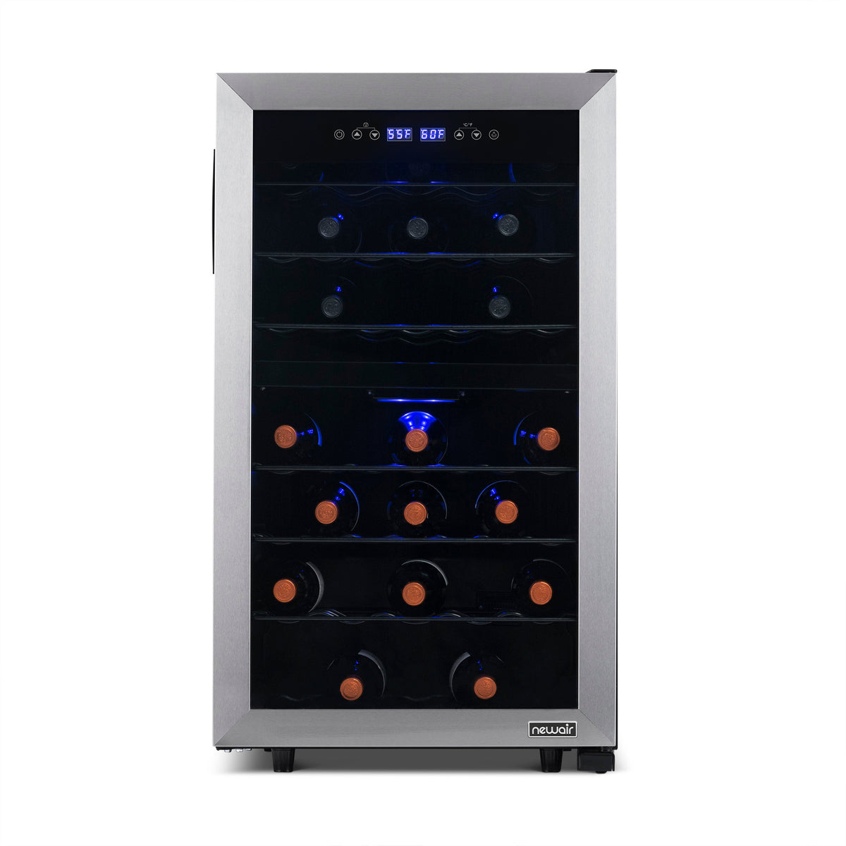 Newair® 43-Bottle 18.9" Stainless Steel Freestanding Dual Zone Wine Fridge