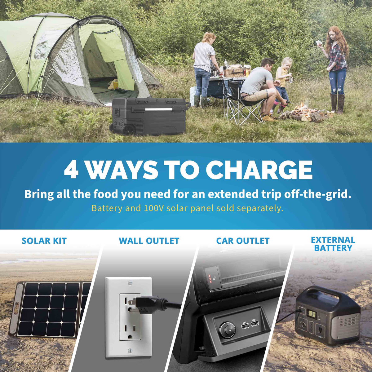 Newair® Portable Electric Camping Cooler, 80-Quart, 12V/24V DC