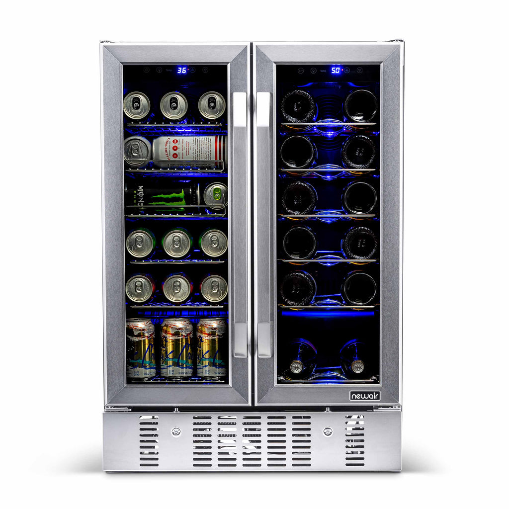 Newair® 24” Dual Zone Wine and Beverage Fridge in Stainless Steel
