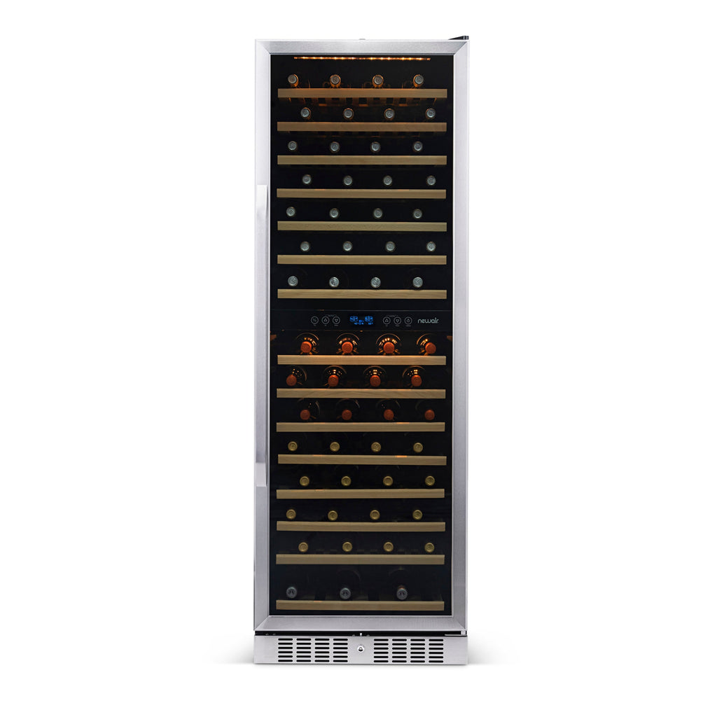 Newair® 160-Bottle 27" Built-In Dual Zone Wine Fridge - Stainless Steel