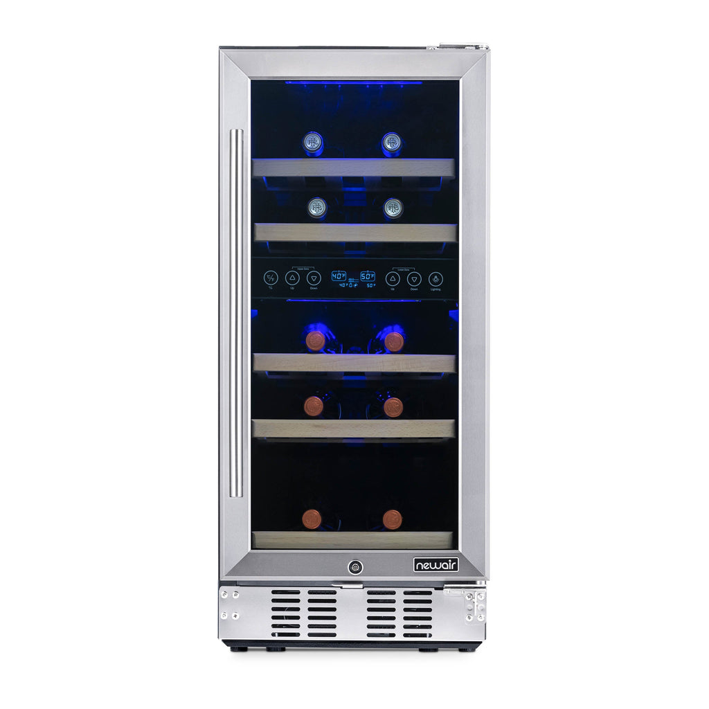 Newair® 29-Bottle 14.8" Stainless Steel Built-In Dual Zone Wine Fridge