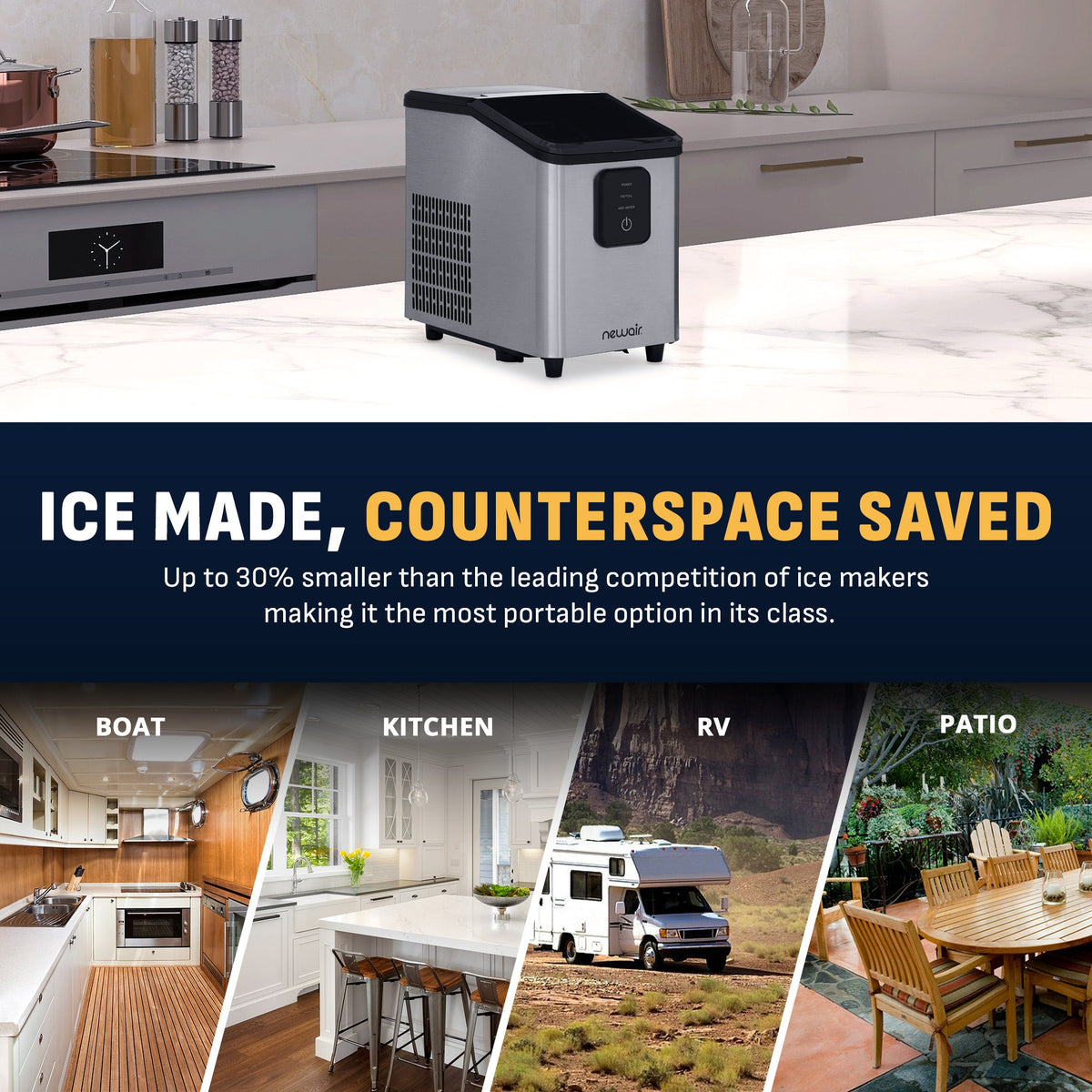 Newair® Countertop Ice Maker, Bullet Ice