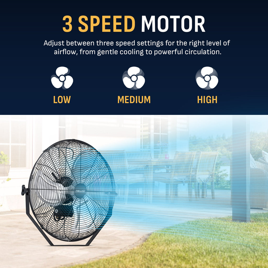 Newair® 18" - 20" Outdoor-Rated Fan - Floor or Wall Mounted