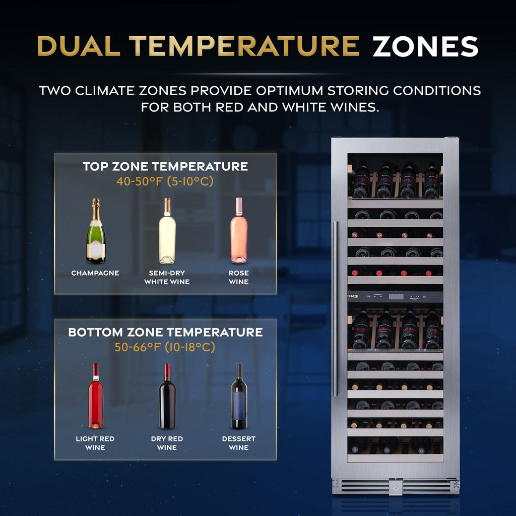 Newair® ESTATE 160-Bottle Freestanding Stainless Steel Wine Fridge - 29"
