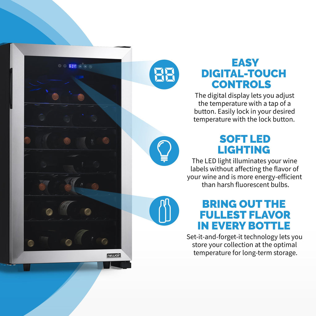 Newair® 50-Bottle 18.9" Stainless Steel Freestanding Wine Fridge
