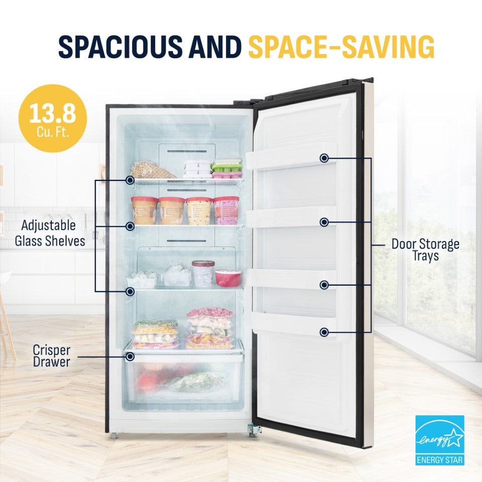 Newair® Upright Freezer, 13.8 Cu. Ft. - Stainless Steel