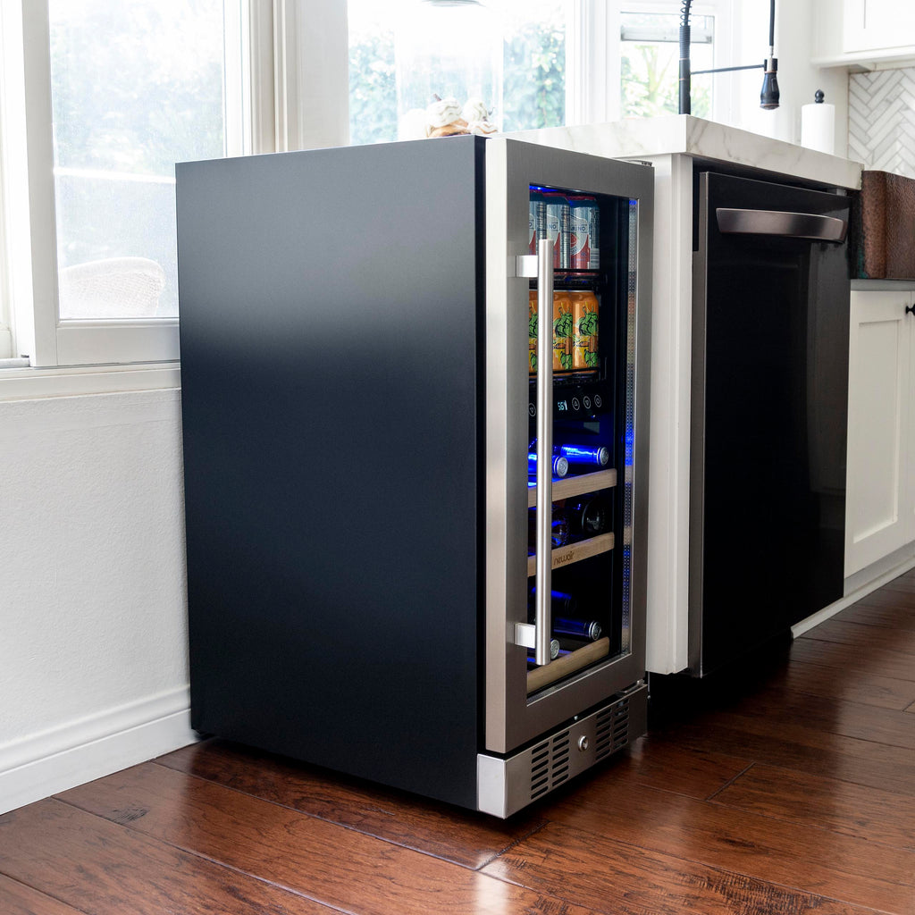 Newair® 48-Can, 9-Bottle Built-in Dual Zone Beverage Fridge - 15"