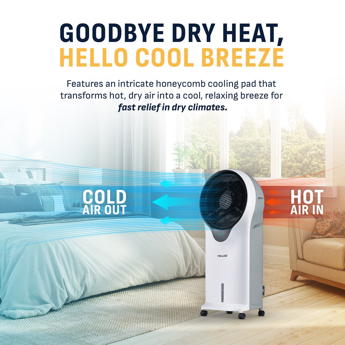 Newair® Evaporative Air Cooler and Portable Cooling Fan 470 CFM - White
