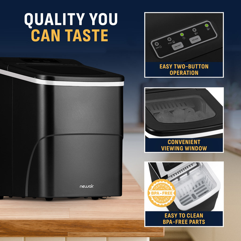 Newair® Countertop Bullet Ice Maker in Matte Black or Metallic Silver, 26 lbs/Day