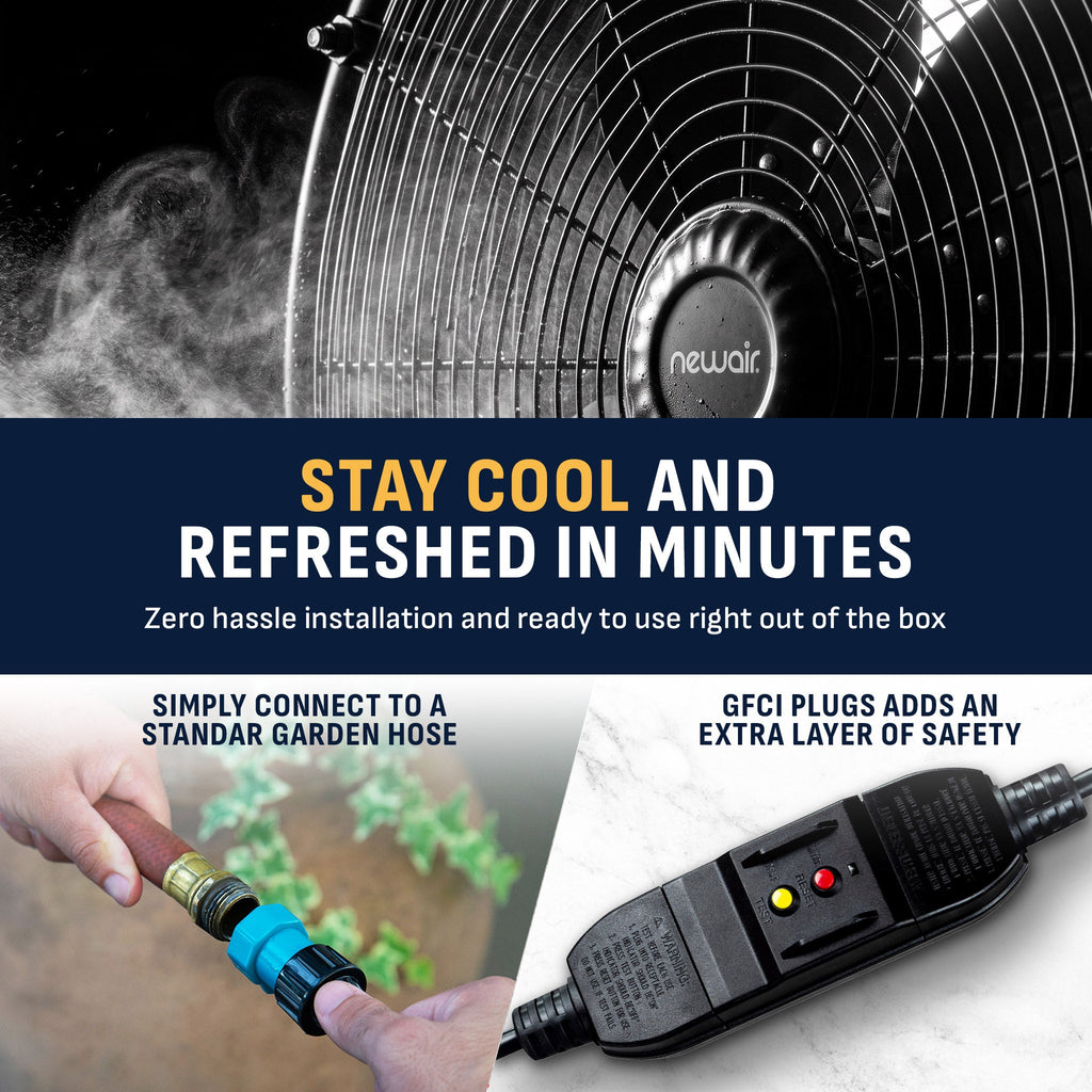 Newair® Outdoor Misting and Pedestal Fan Combination - 2,800 CFM