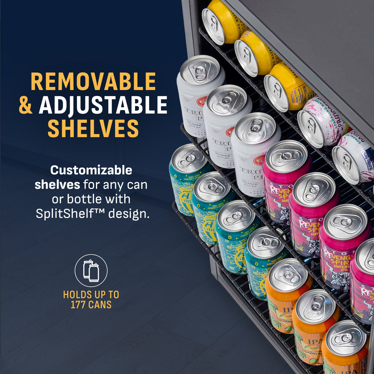 Newair® 177-Can Built-In Beverage Fridge in Stainless Steel - 24"