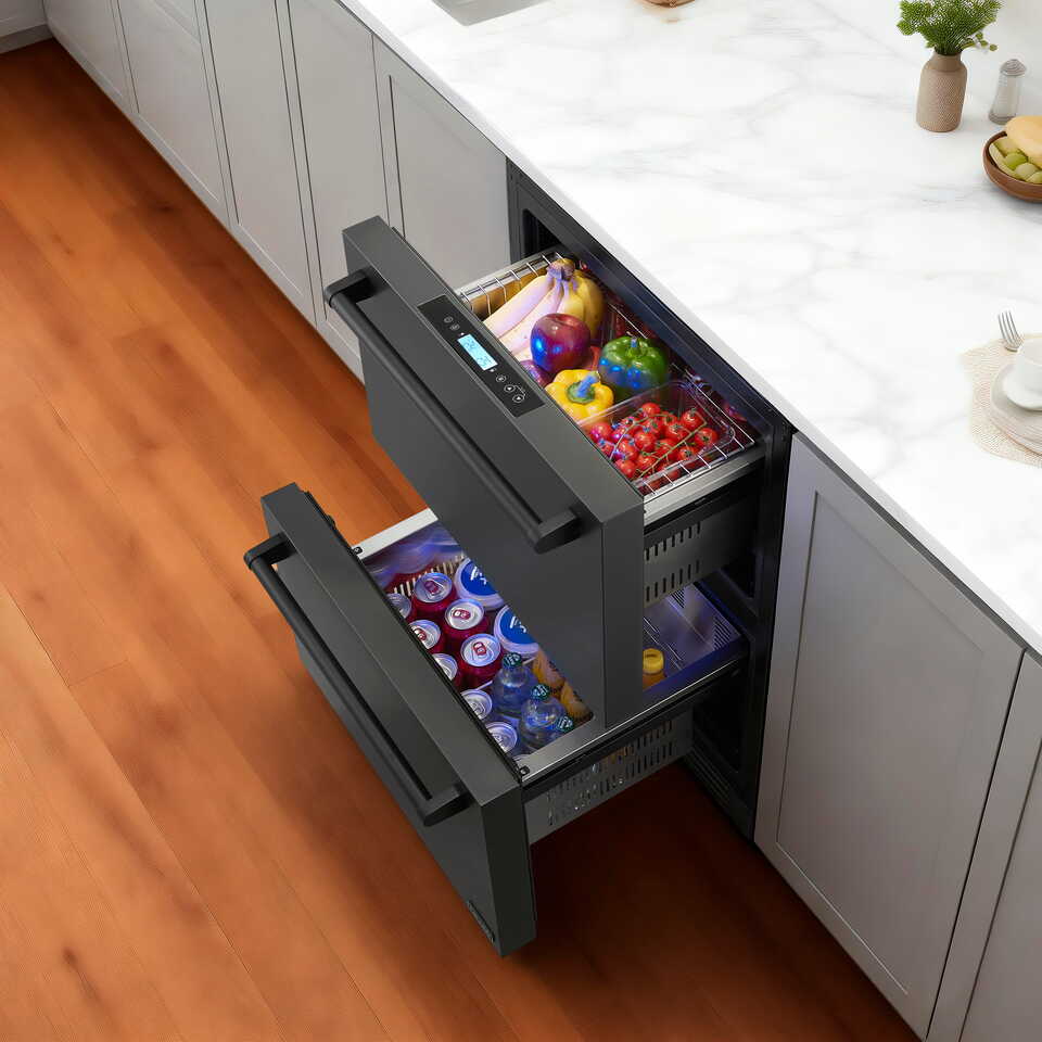 Newair 24 inch Refrigerator and Outdoor Freezer, Undercounter Refrigerator Freezer Convertible