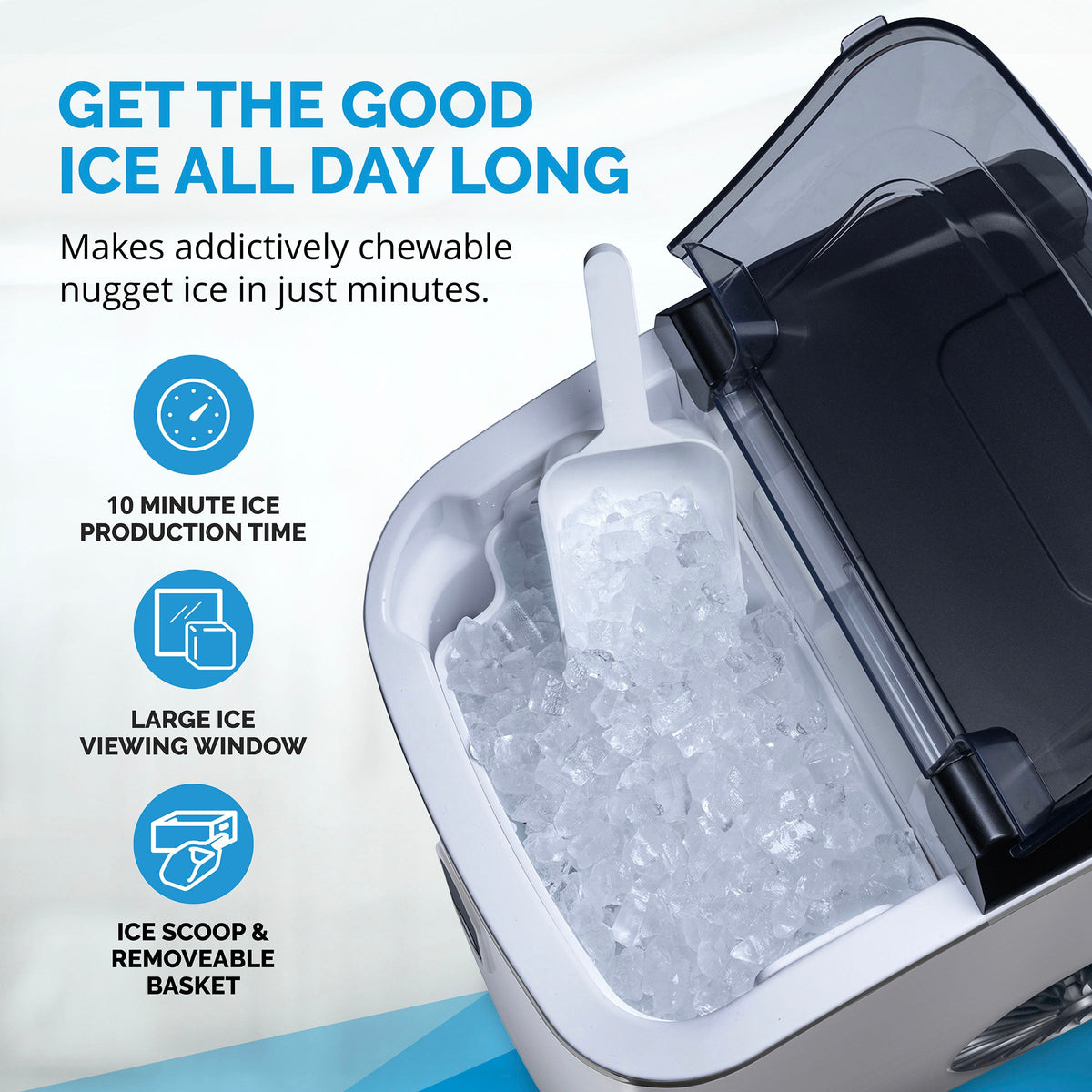 Newair® Countertop Nugget Ice Maker in Matte Black or Stainless Steel, 26 lbs/Day