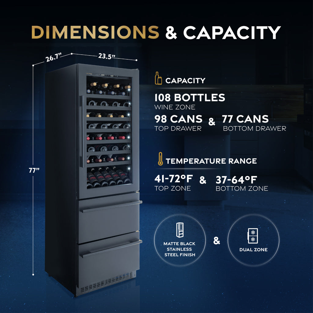 ESTATE 24” Premium Dual Zone Wine Fridge & Beverage Center