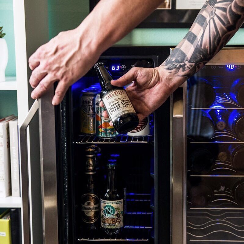 Newair® 24” Dual Zone Wine and Beverage Fridge in Stainless Steel