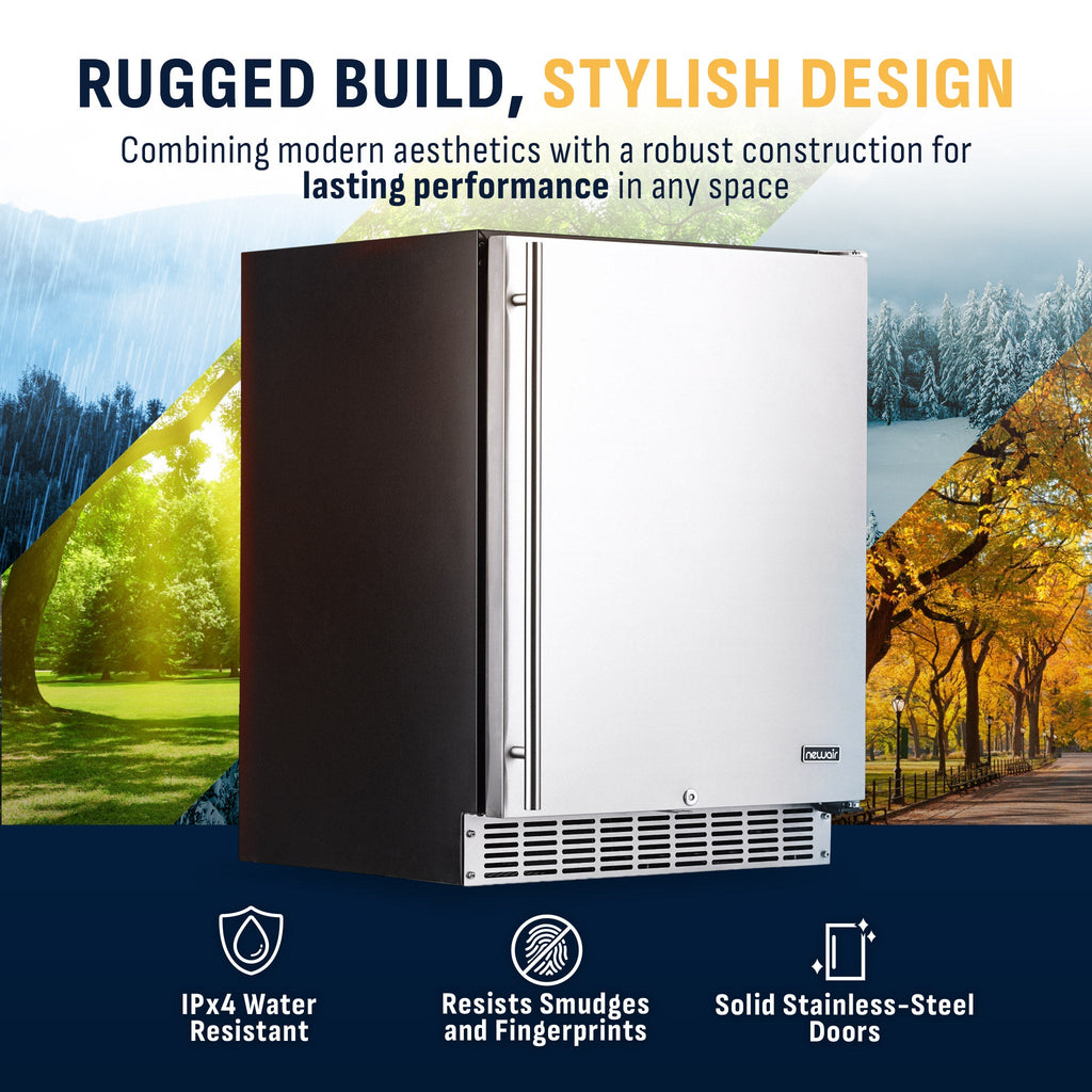 Newair® 160-Can Outdoor Built-In/Freestanding Beverage Fridge - 24"