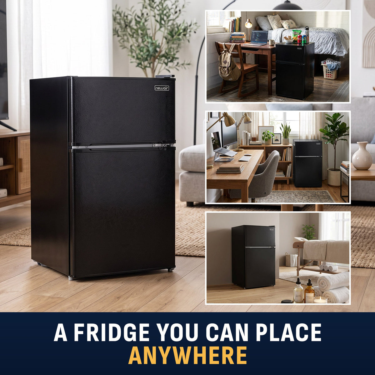 Newair® Compact Mini Fridge with Freezer, 3.1 Cu. Ft. - Black