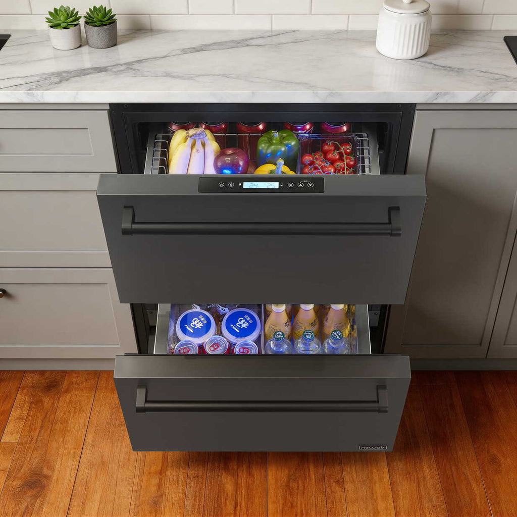 Newair 24 inch Refrigerator and Outdoor Freezer, Undercounter Refrigerator Freezer Convertible