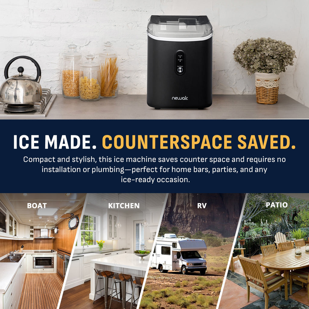 Newair® Countertop Nugget Ice Maker in Matte Black or Stainless Steel, 26 lbs/Day