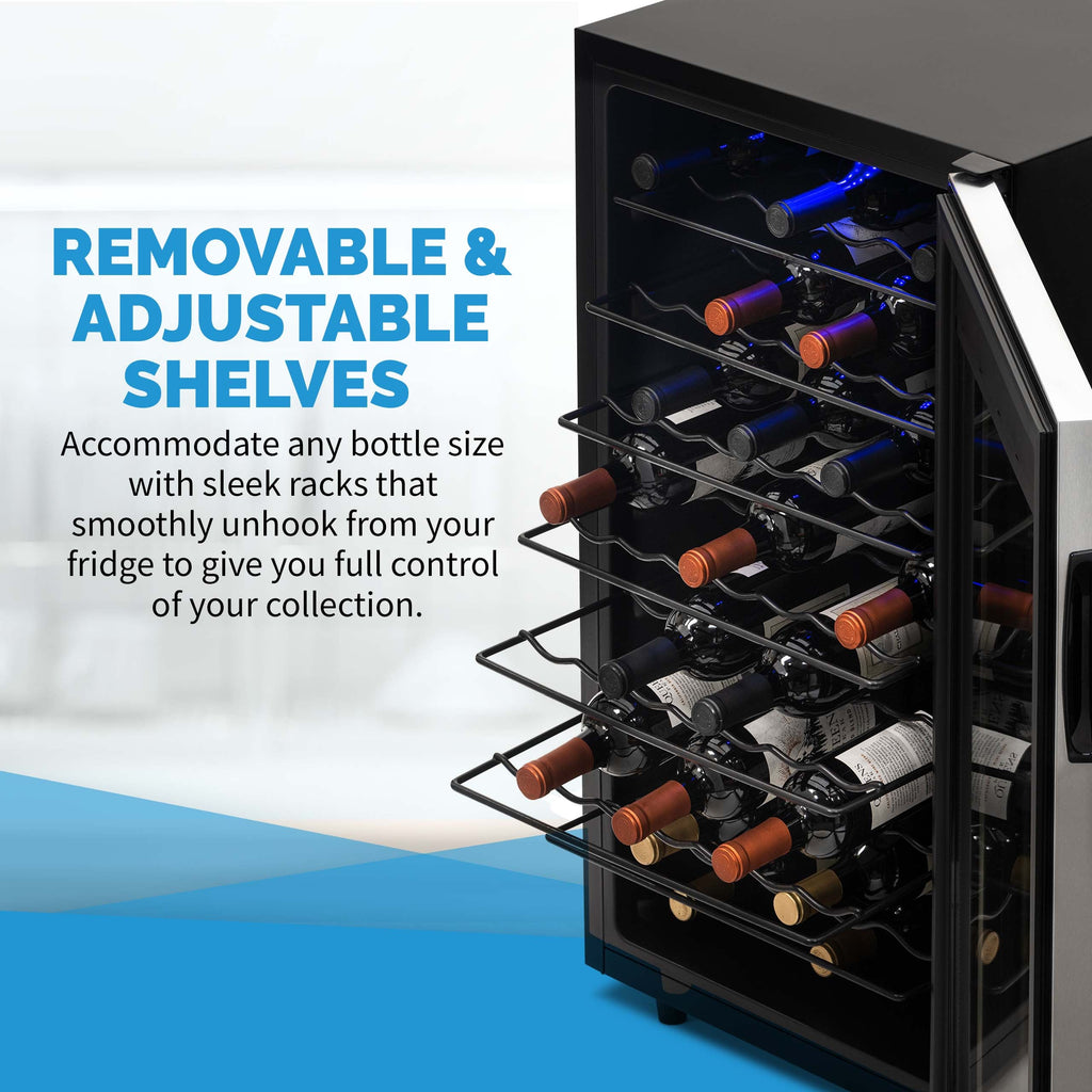 Newair® 50-Bottle 18.9" Stainless Steel Freestanding Wine Fridge
