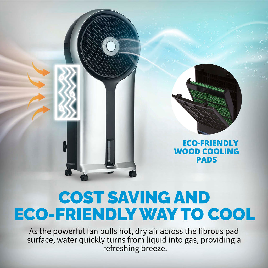 Newair® Evaporative Air Cooler and Portable Cooling Fan 470 CFM with Honeycomb Pad Cooling - Silver