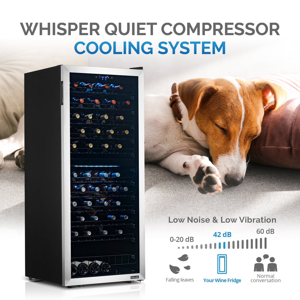 Newair® 98-Bottle 23" Stainless Steel Freestanding Dual Zone Wine Fridge