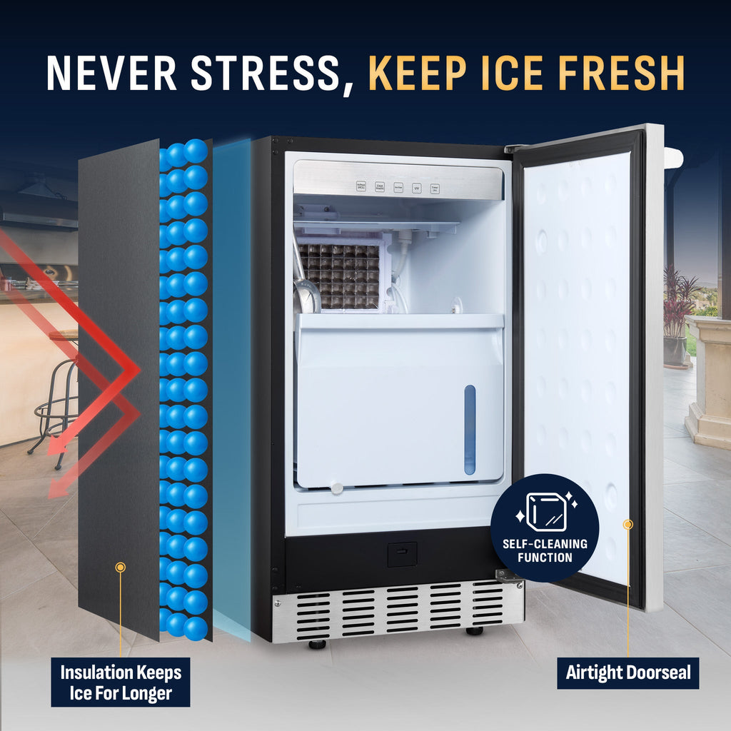 Newair 18” Undercounter Clear Ice Maker, 62–100 lbs