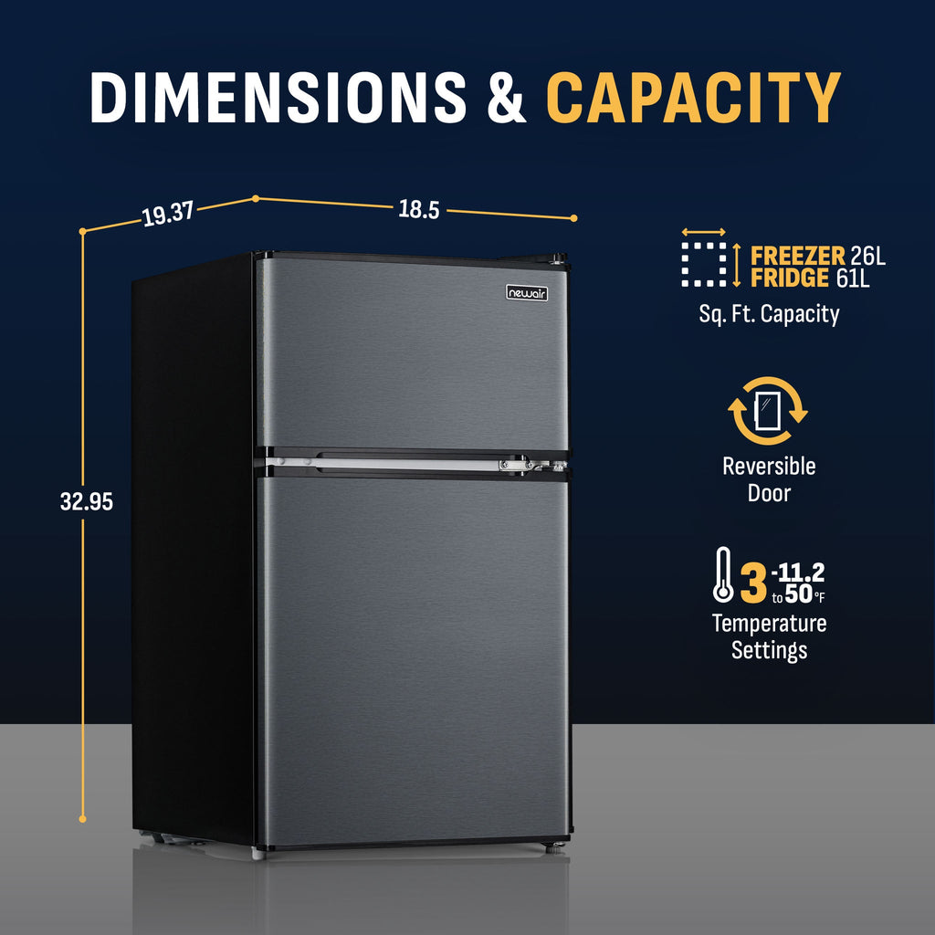 Newair® Compact Mini Fridge with Freezer, 3.1 Cu. Ft. - Black