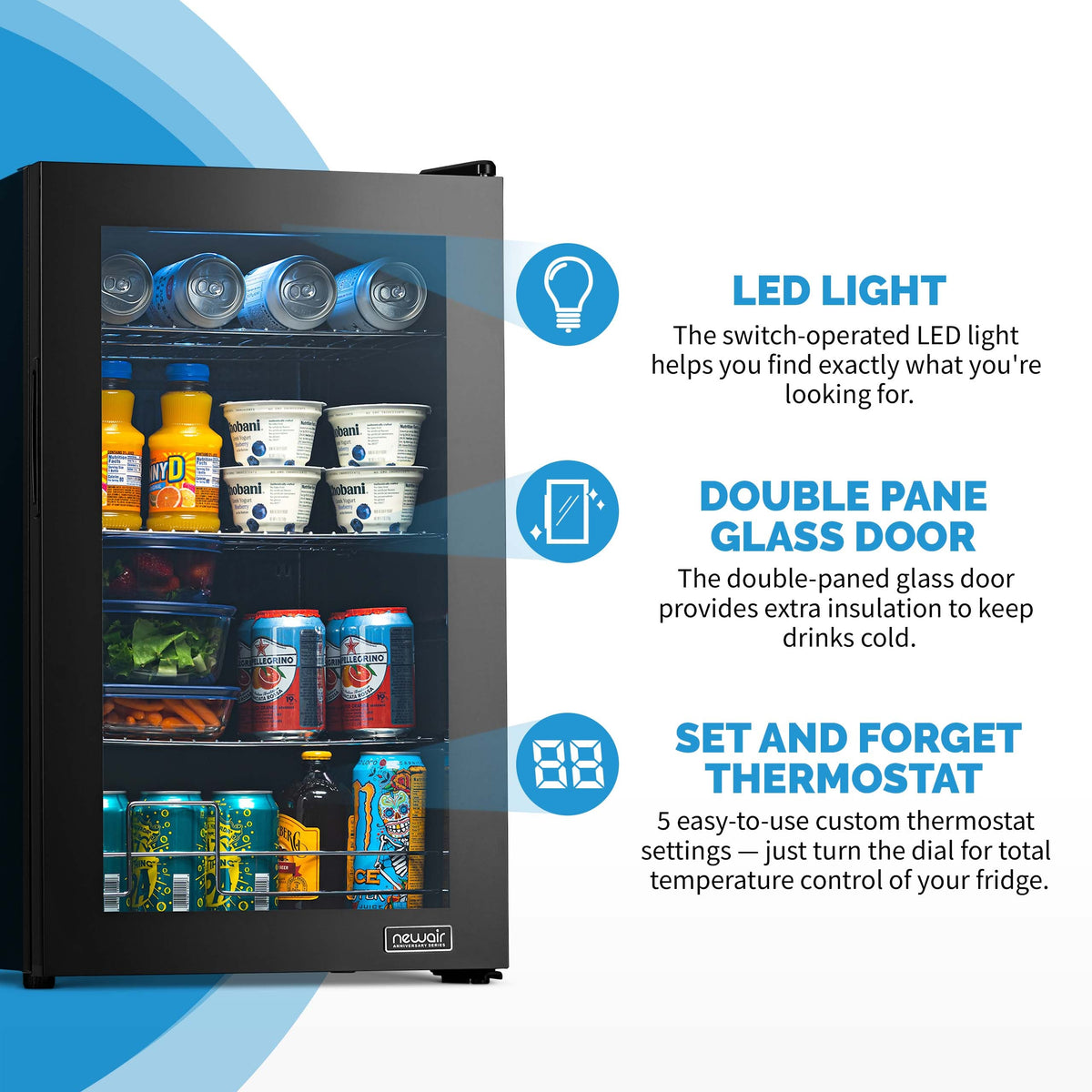 Newair® Limited Edition 100-Can Anniversary Beverage Fridge - 16.93"