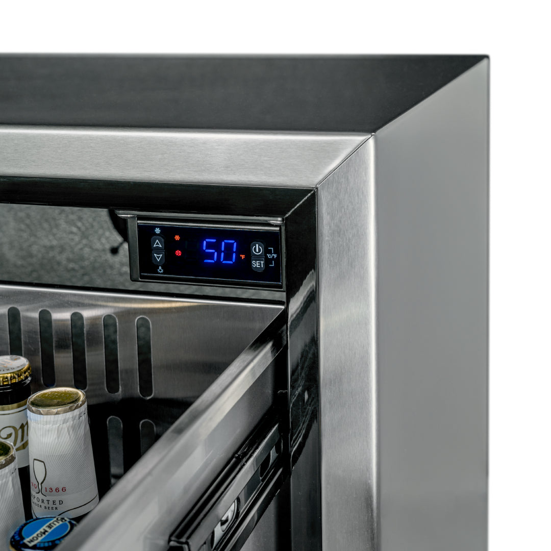Newair® 24" 4.0 Cu. Ft. Commercial Built-In Stainless Steel Dual Drawer Beverage Fridge 23.6"