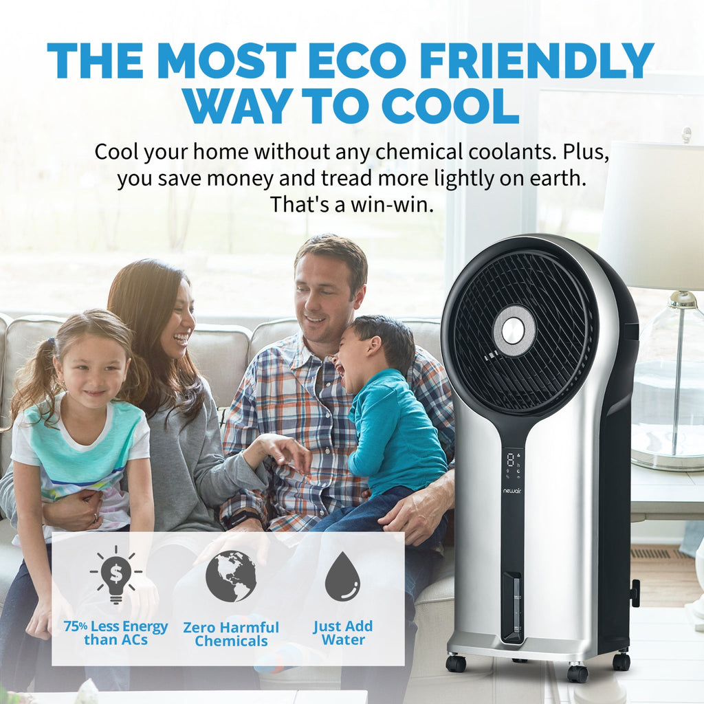 Newair® Evaporative Air Cooler and Portable Cooling Fan 470 CFM with Honeycomb Pad Cooling - Silver