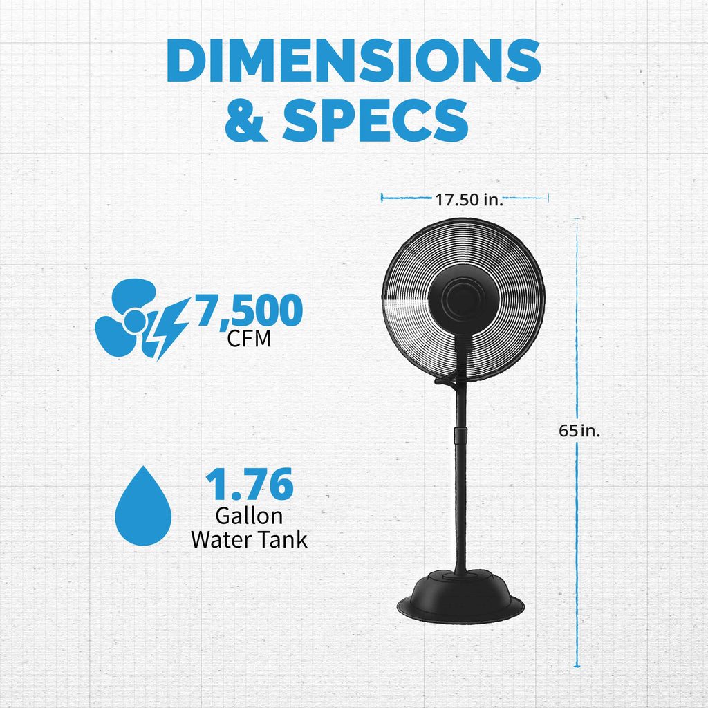 Newair® 24" Pedestal Misting Fan