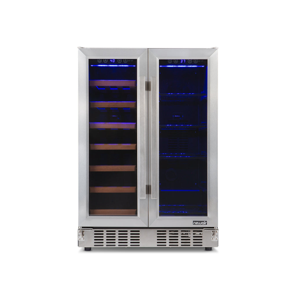 Newair® 24” Stainless Steel Dual-Zone Wine & Beverage Cooler, Built-In or Freestanding
