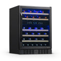 Newair® 46-Bottle 23.5" Black Stainless Steel Built-In Dual Zone Wine Cooler
