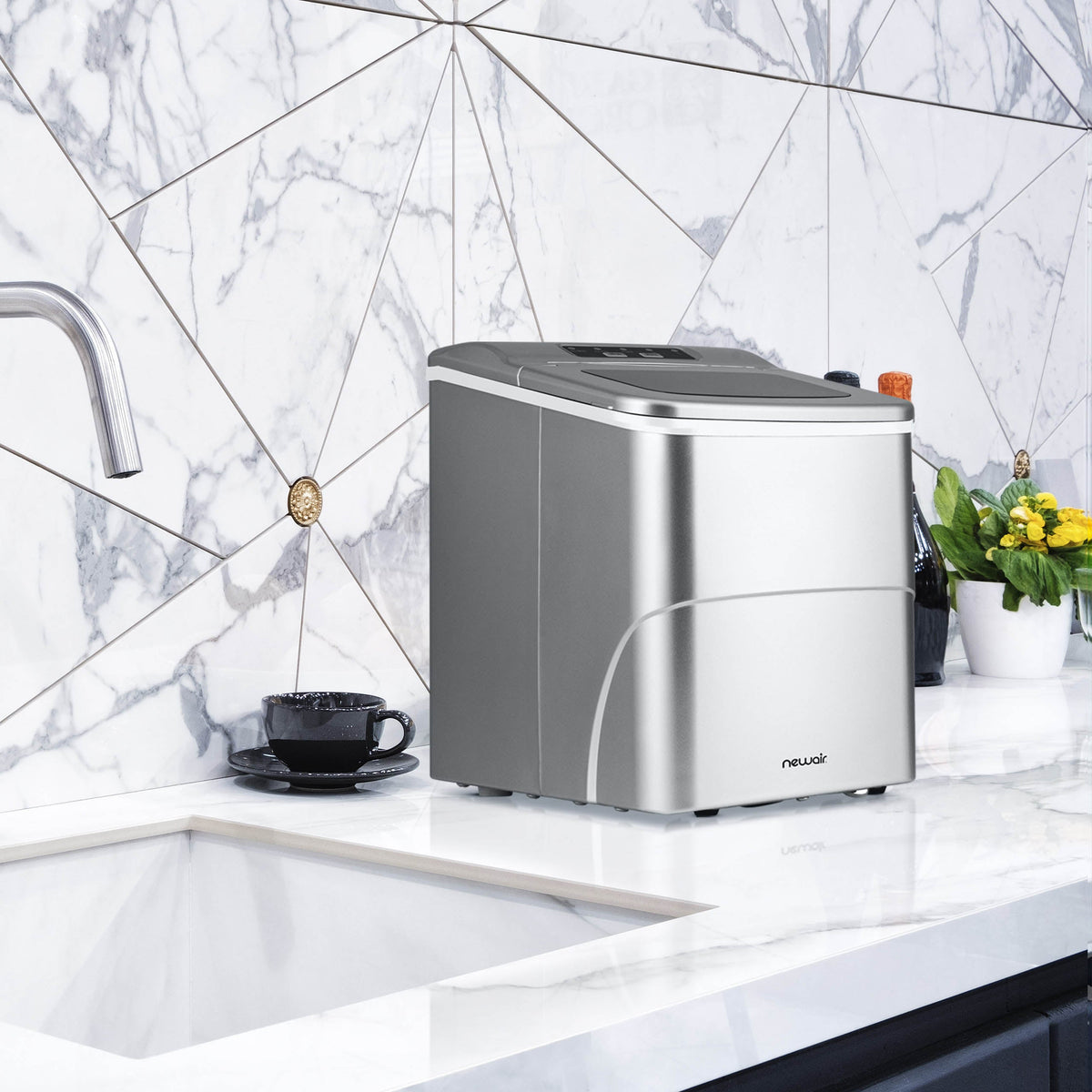 Newair® Countertop Bullet Ice Maker in Matte Black or Metallic Silver, 26 lbs/Day