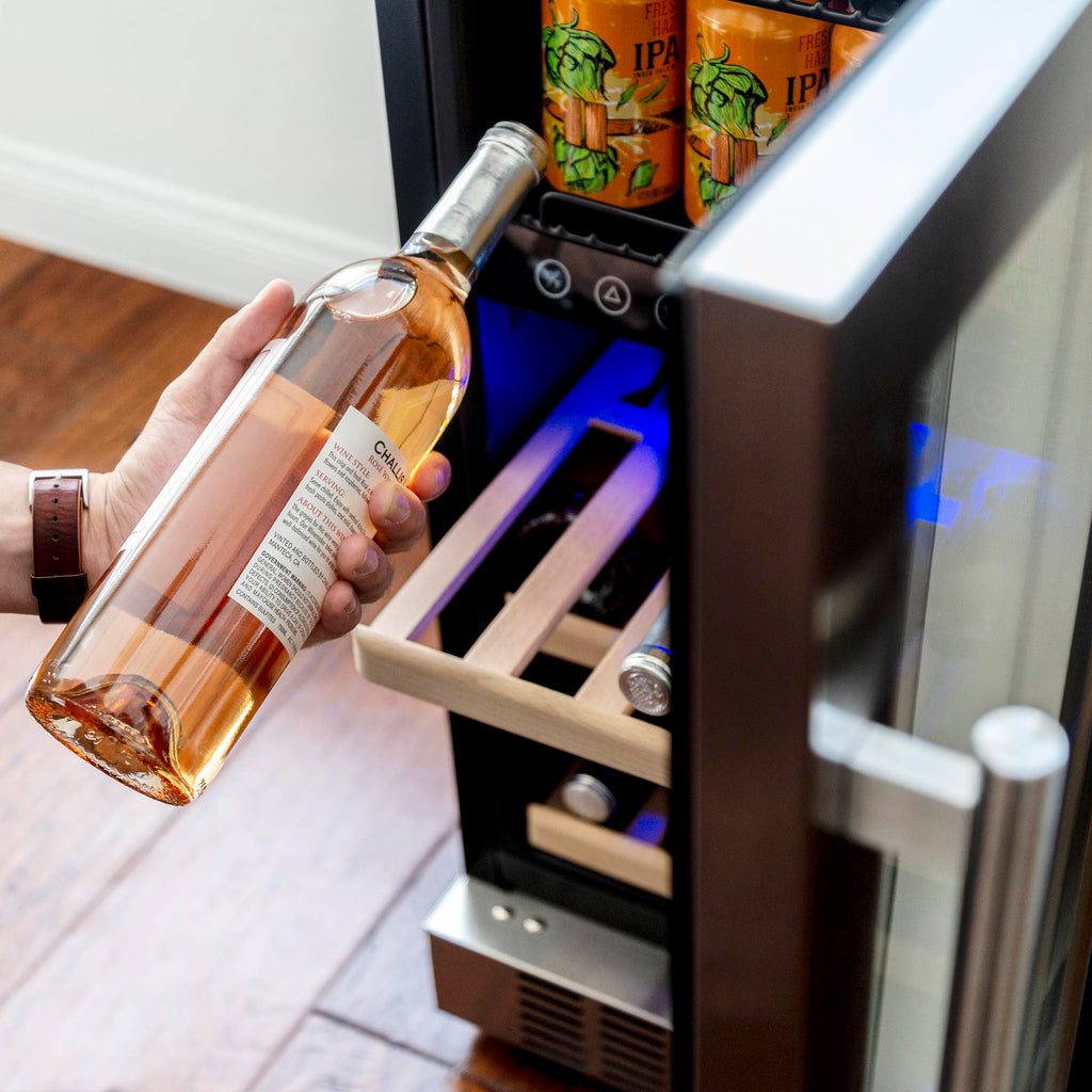 Newair® 48-Can, 9-Bottle Built-in Dual Zone Beverage Fridge - 15"