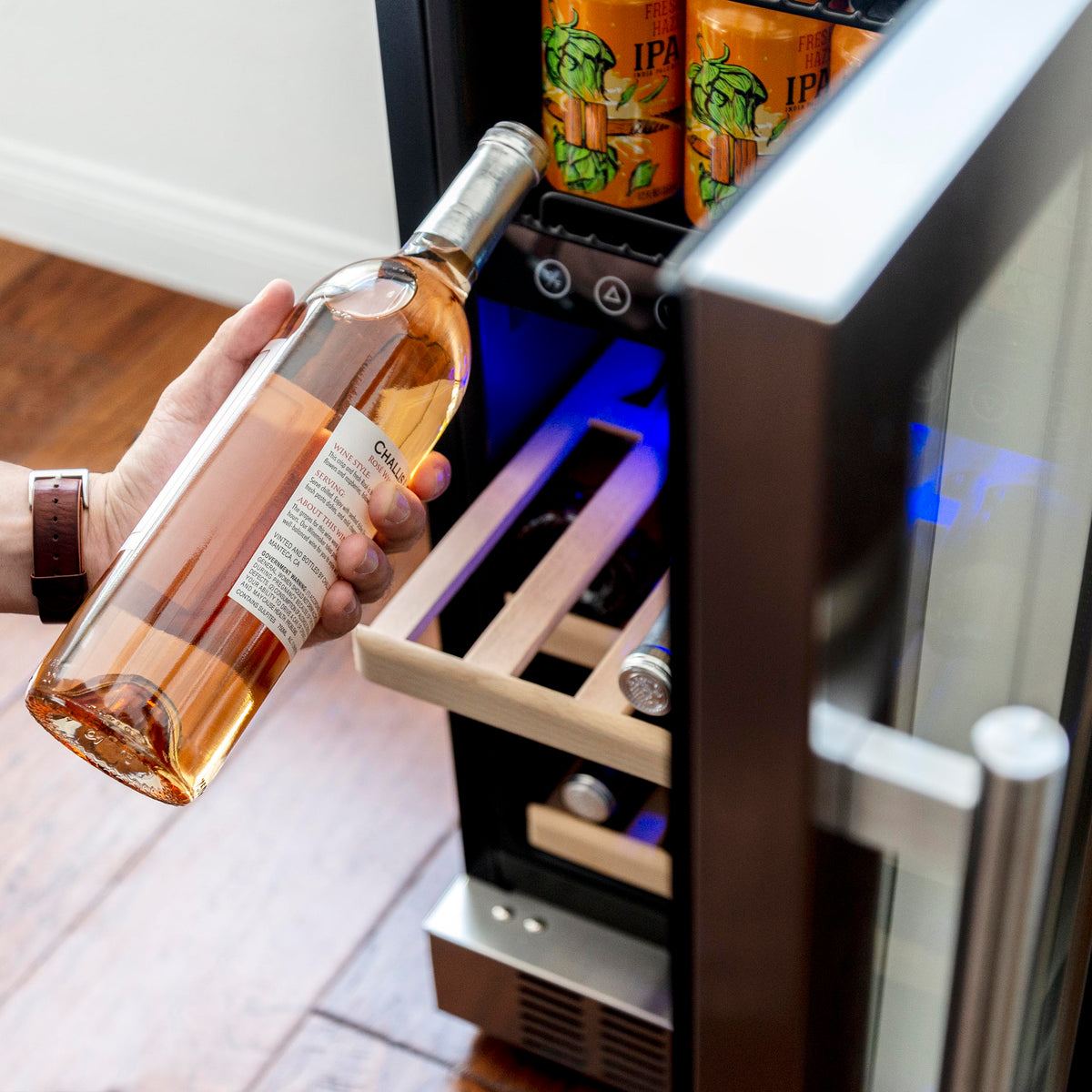 Newair® 48-Can, 9-Bottle Built-in Dual Zone Beverage Fridge - 15"