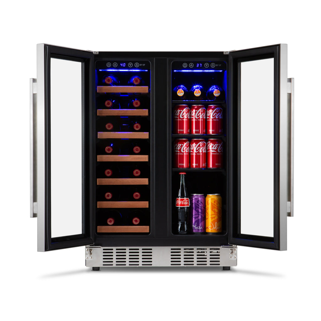 Newair® 24” Stainless Steel Dual-Zone Wine & Beverage Cooler, Built-In or Freestanding