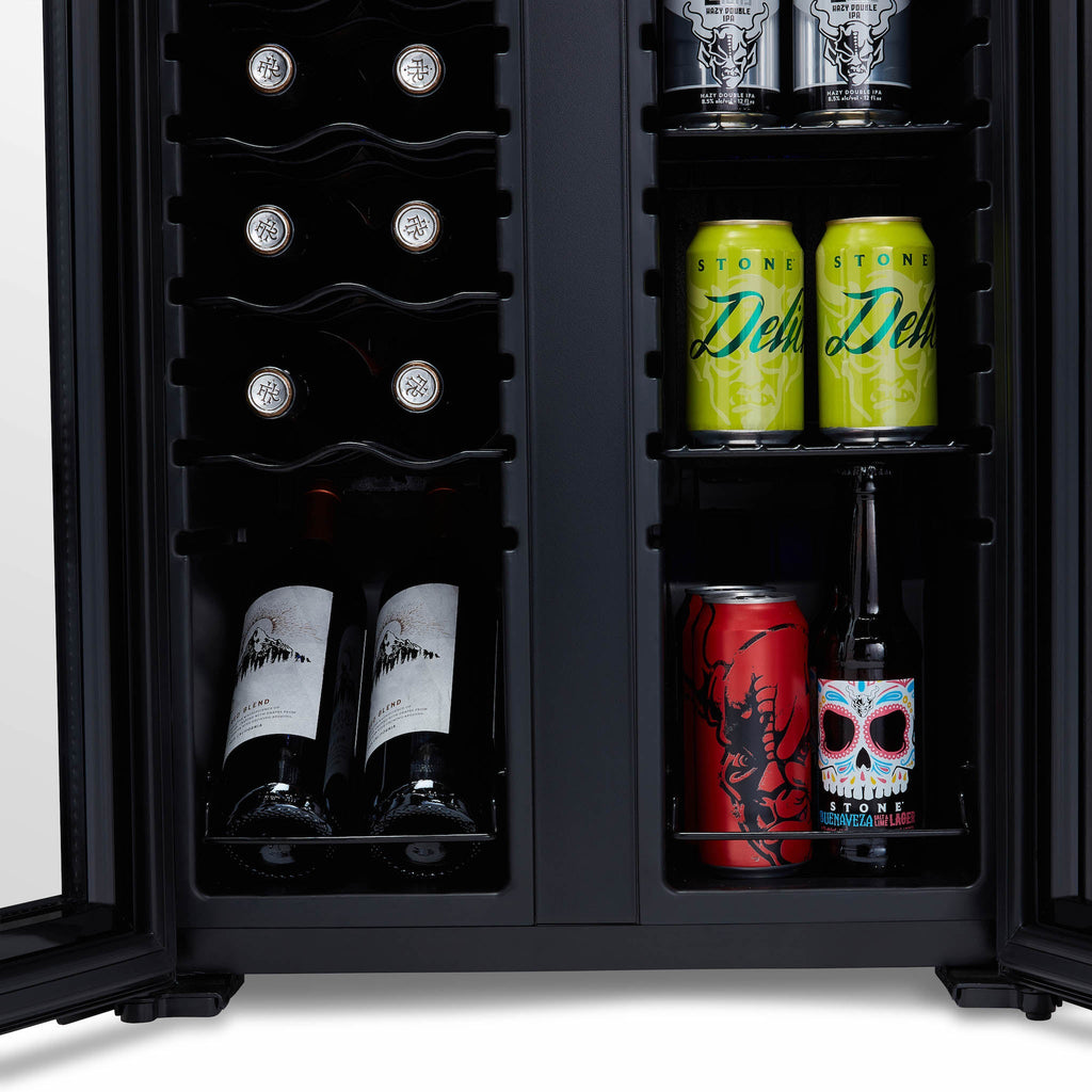 Newair® 39-Can, 12-Bottle Freestanding Dual Zone Beverage Fridge -20"