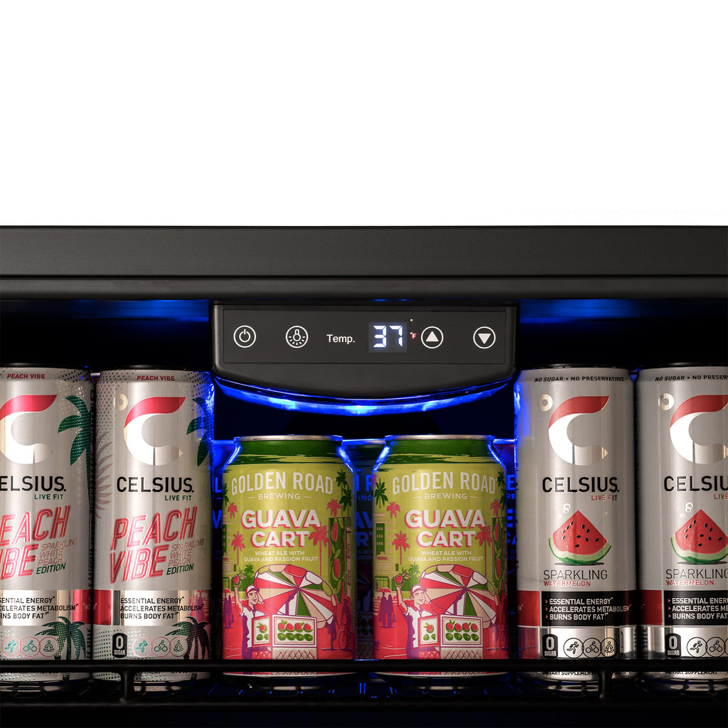 Newair® 177-Can Built-In or Freestanding Black Beverage Fridge - 24"