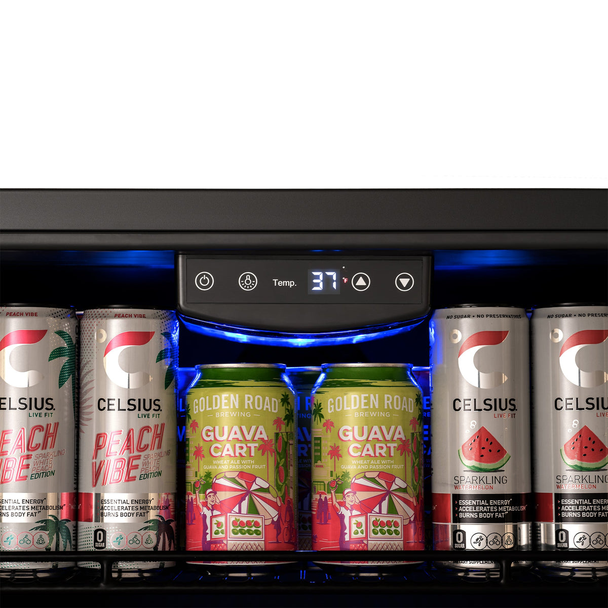 Newair® 177-Can Built-In or Freestanding Black Beverage Fridge - 24"