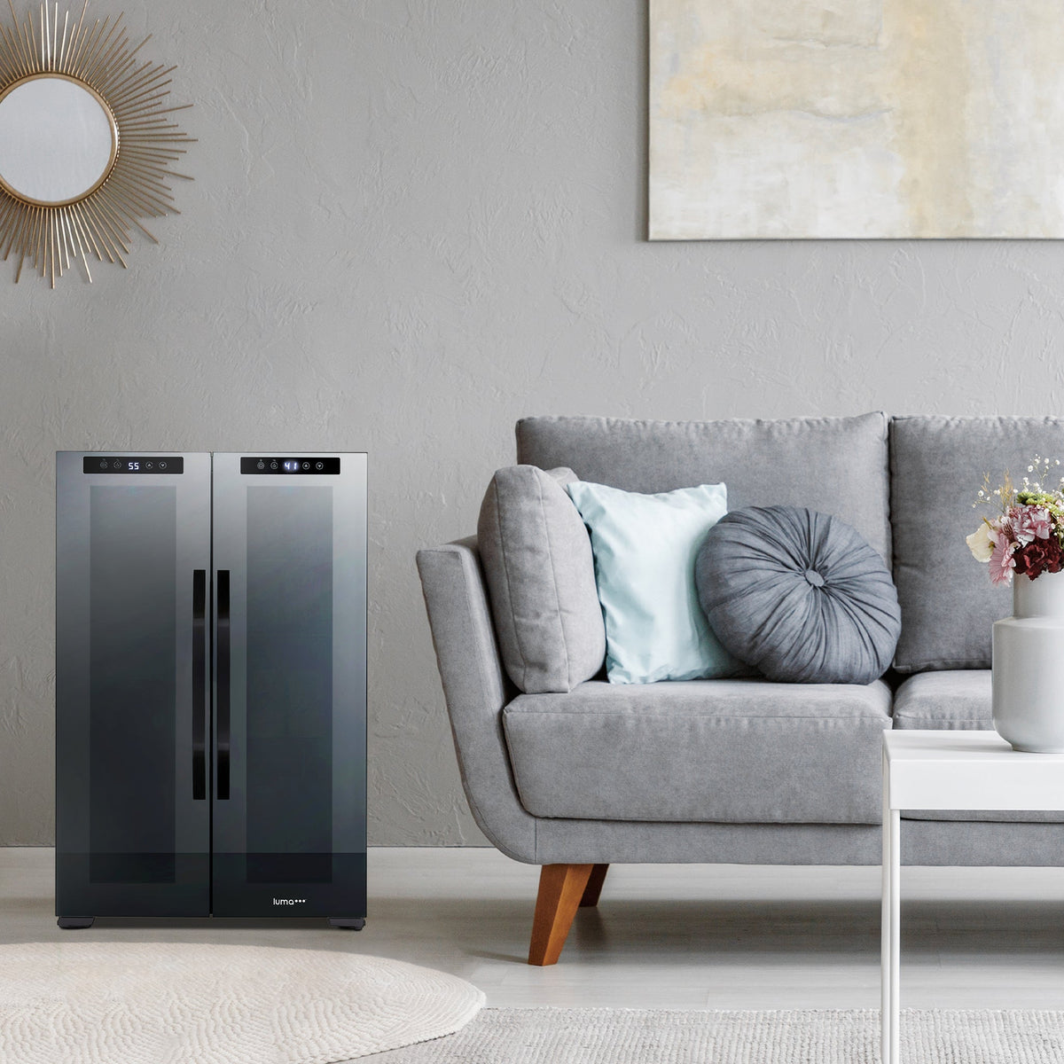 Luma Comfort 39-Can, 12-Bottle Freestanding Dual Zone Beverage Fridge - 20"