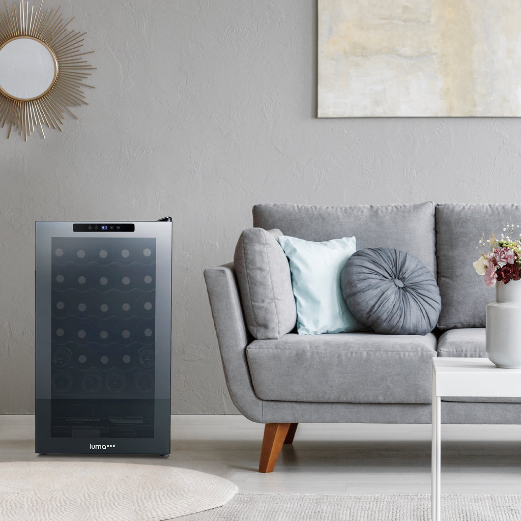 Luma® 34-Bottle 18.7" Black Freestanding Wine Fridge