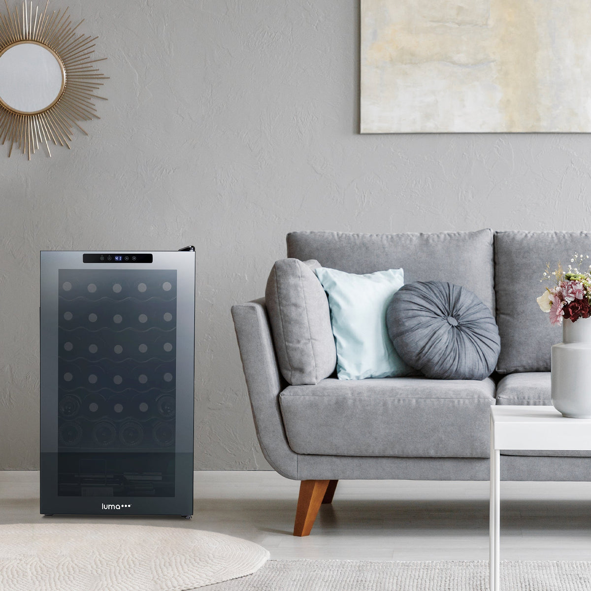 Luma® 34-Bottle 18.7" Black Freestanding Wine Fridge