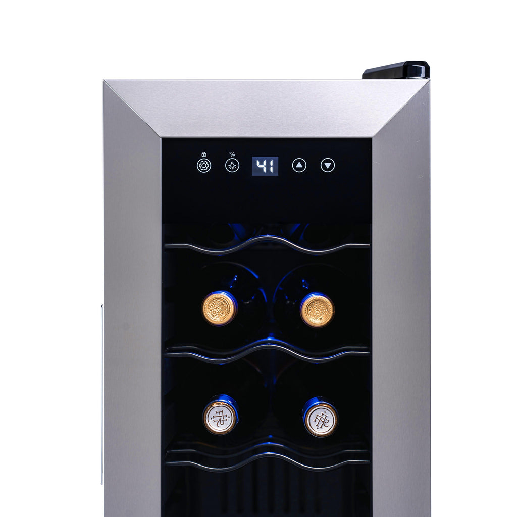 Newair® 12-Bottle 9.9" Stainless Steel Freestanding Wine Fridge