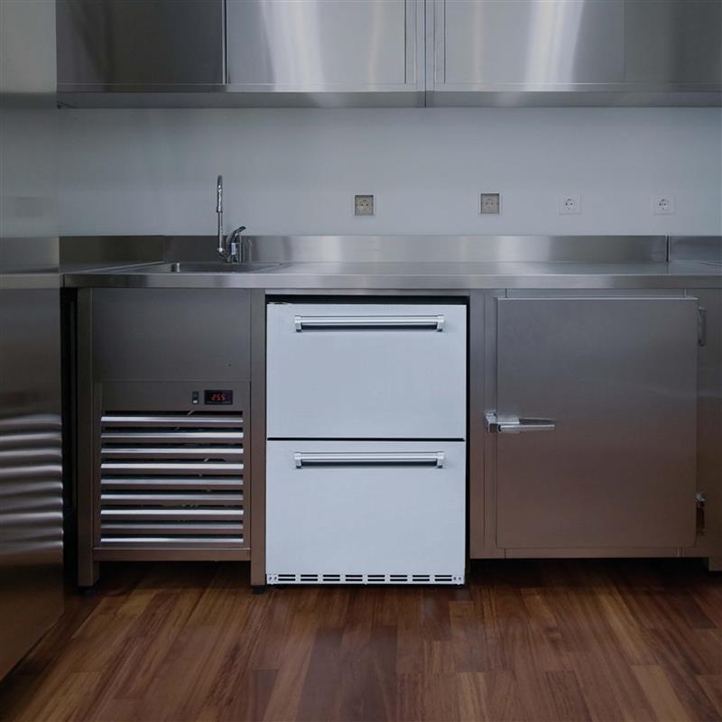 Newair® 24" 4.0 Cu. Ft. Commercial Built-In Stainless Steel Dual Drawer Beverage Fridge 23.6"